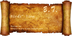 Biró Tina névjegykártya